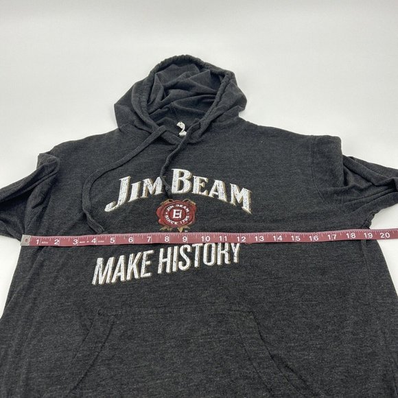 Jim Beam Shirt Mens S Charcoal Gray Long Sleeve‎ Hoodie Make History - Picture 8 of 9